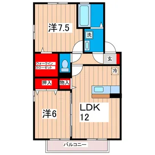 リビングタウン東海D【1階】の間取り