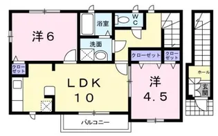 中土井ロングハイツ【2階】の間取り