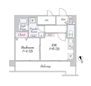 ヴァンテ・アン神楽坂【8階】の間取り