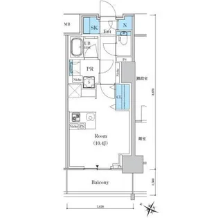 ロイヤルパークスER万代【4階】の間取り