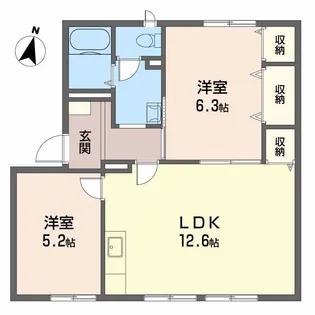 クレセントガーデン B棟【1階】の間取り
