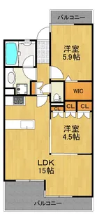 神奈川県横浜市神奈川区旭ケ丘【マンション】の間取り