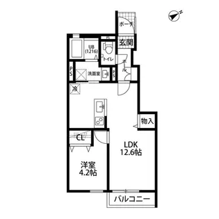 デュラカーサ根光2【1階】の間取り