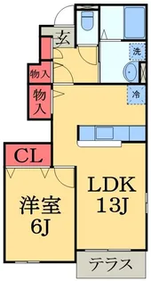 ヒルサイドハウス【1階】の間取り
