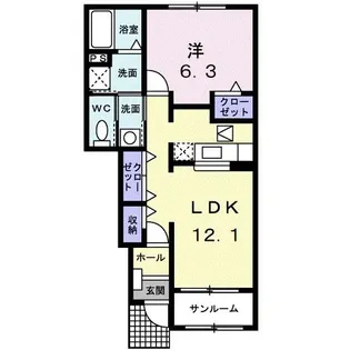 アンリーヴェ【1階】の間取り