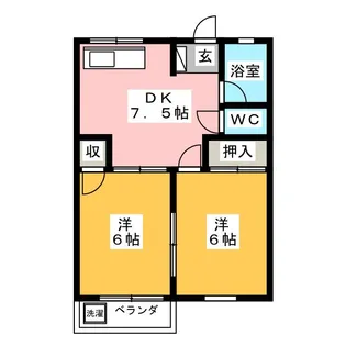 杉山ハイツ【1階】の間取り