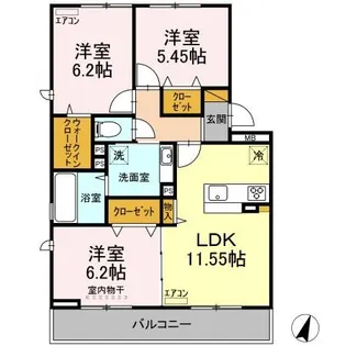 サンクレール B【2階】の間取り