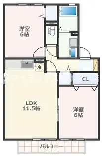 ジュネブ A棟【1階】の間取り