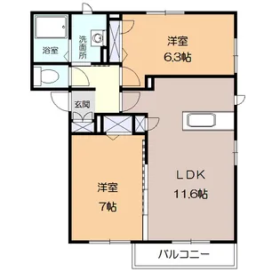 プランドールかしわ台II【2階】の間取り