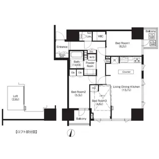 コンフォリア大宮【9階】の間取り