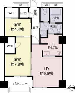 京王アンフィール高幡【4階】の間取り