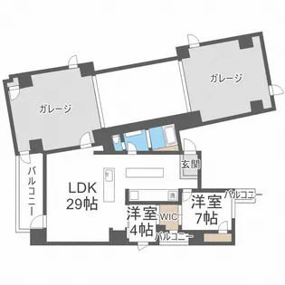 グランリュクス【8階】の間取り