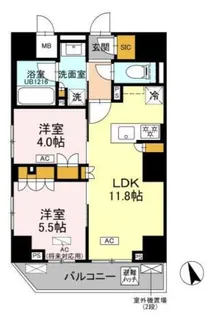 リーラ品川戸越【5階】の間取り