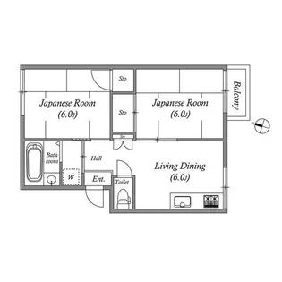 第2三賀ハウス【2階】の間取り