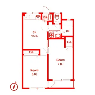 サンハイツ花菱【2階】の間取り