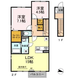 フォンテーヌ金倉 C棟【2階】の間取り