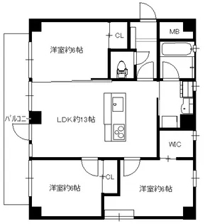 グランベル平和公園【2階】の間取り