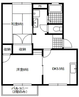 フレグランス三ツ沢C【2階】の間取り