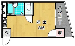 シャンテー甲斐田【4階】の間取り