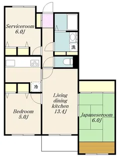 本厚木リバーサイドマンション参番館【1階】の間取り