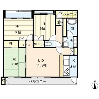 サンデュエル二本松中央【9階】の間取り