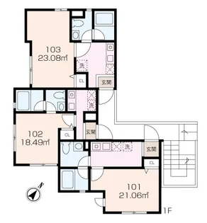 ルシェッロ安浦【1階】の間取り