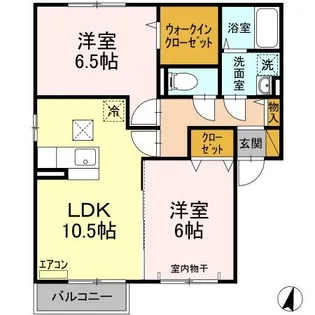 キャトルセゾンD【1階】の間取り