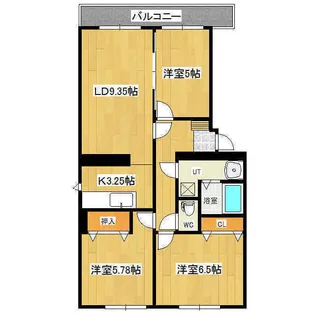 グリーンヒル多谷【3階】の間取り