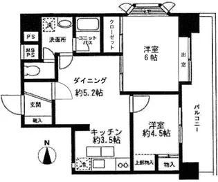 西川口朝日マンション【5階】の間取り