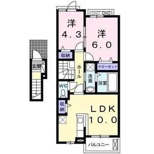 ベル オーヴVIII B【2階】の間取り