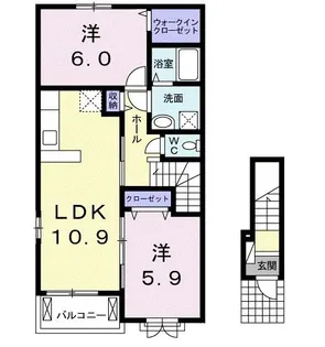 サンライズ ムサシ【2階】の間取り