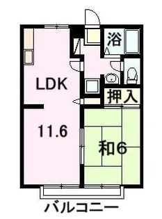 サンライフ白川 F棟【2階】の間取り