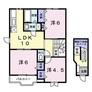 エスポワールA・B【2階】の間取り