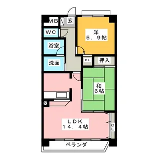 サプリーム新知台【2階】の間取り