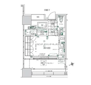 ローレルタワールネ浜松町【4階】の間取り