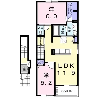 ノーブルエイチII【2階】の間取り