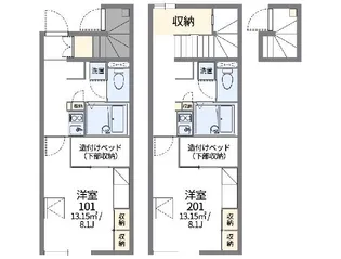 レオパレス代田橋【2階】の間取り