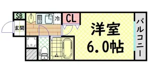 プレサンス難波元町【6階】の間取り