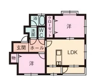 レヴリーB棟102号室【1階】の間取り