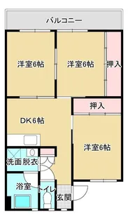 泉ヶ丘スカイハイツ【6階】の間取り
