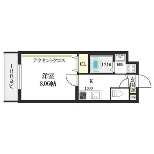 ウエストコクーン阿倍野【4階】の間取り