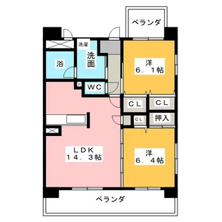 SOLEIL新守山【5階】の間取り