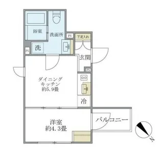 EXAM AKASAKA エクサムアカサカ【5階】の間取り