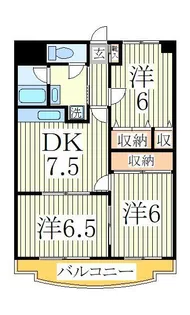 ブライトステージ南柏【3階】の間取り