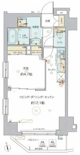 ライジングプレイス浅草四番館 Raising place 浅草四番館【9階】の間取り
