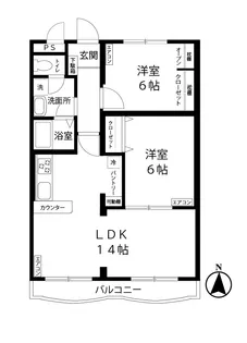 デューク中山【2階】の間取り