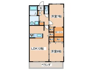 メゾンド山口【2階】の間取り