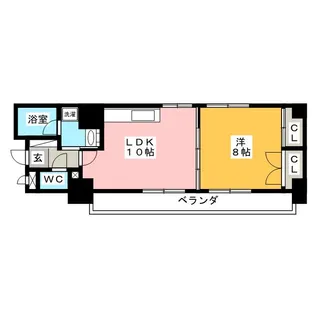 ゴールドハイツ渡辺【7階】の間取り