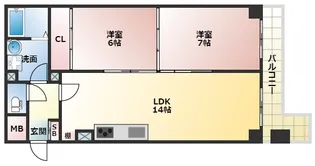 スカイハイツモリカワ【4階】の間取り