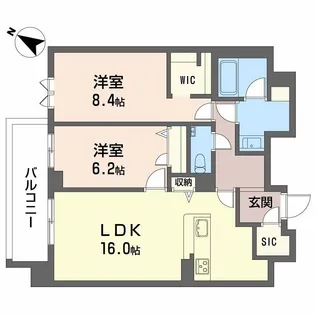 シャーメゾン エフ オーキッド 大阪城【5階】の間取り